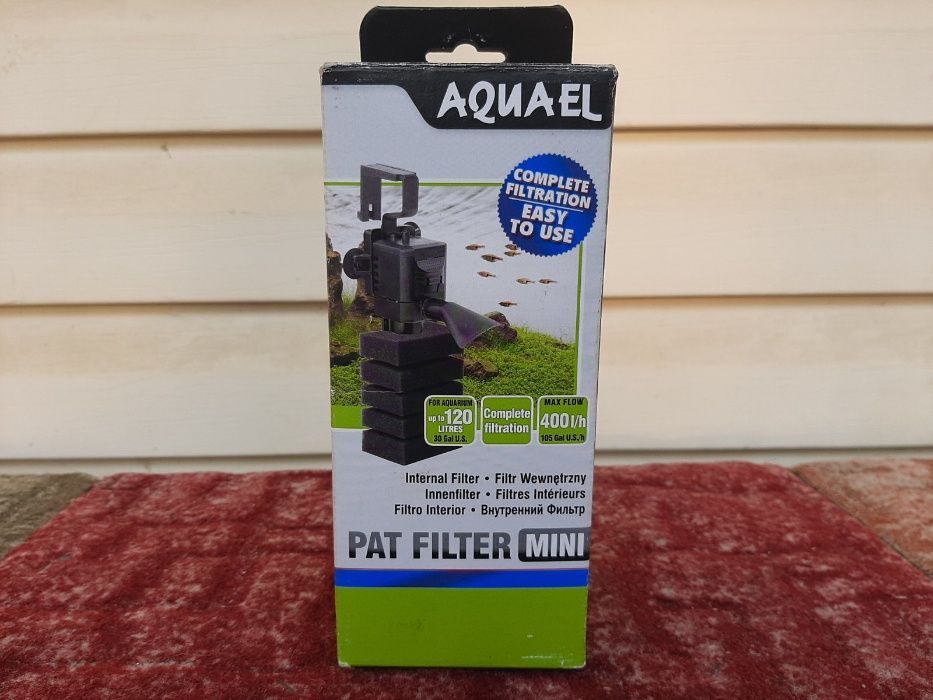 aquael pat mini, фильтр для аквариума aquael pat mini, aqua szut фильтр для аквариума, внутренний фильтр pat-mini, 400 л/ч (10- 120л), aquael